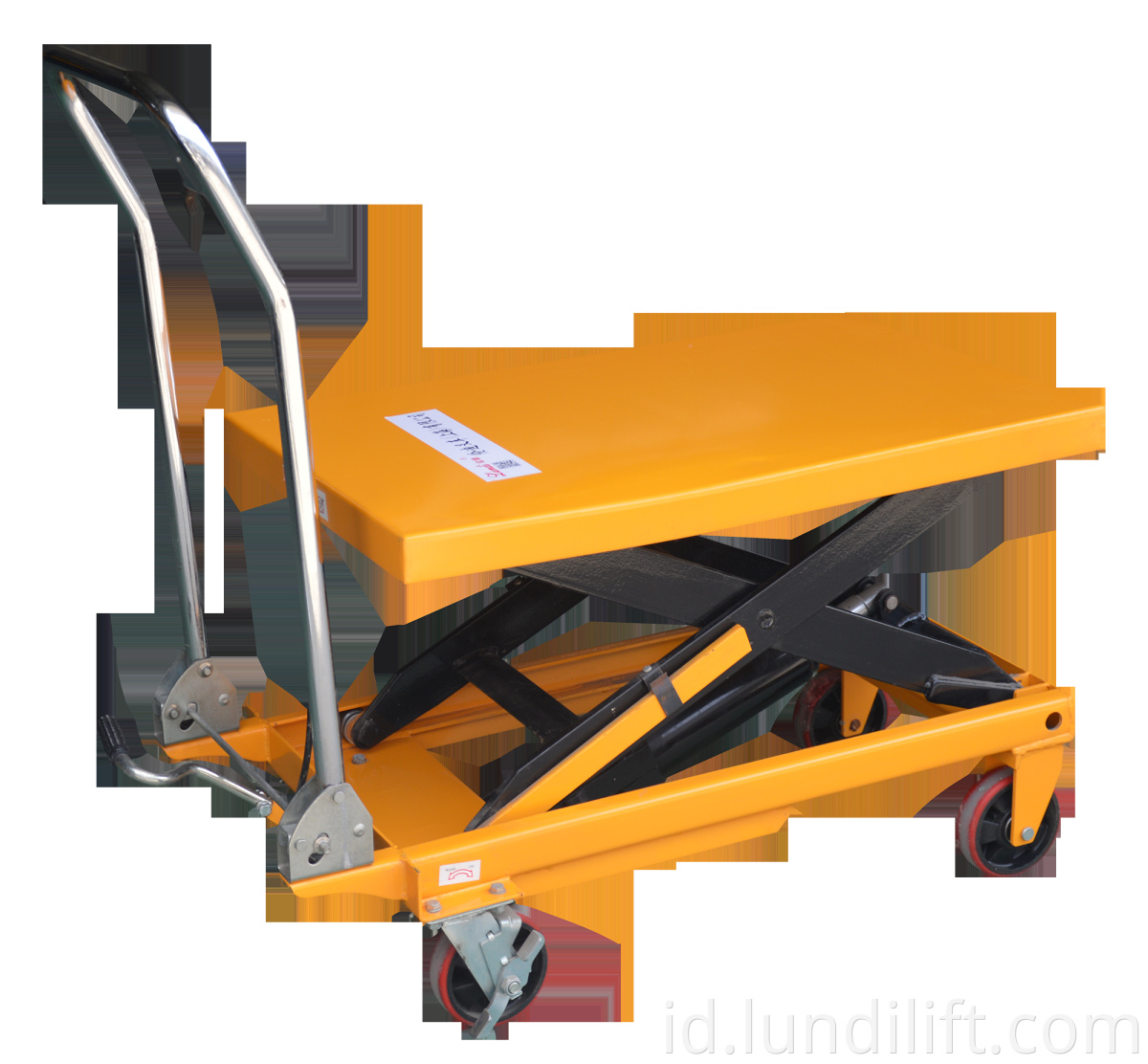 Single scissor hydraulic lift table